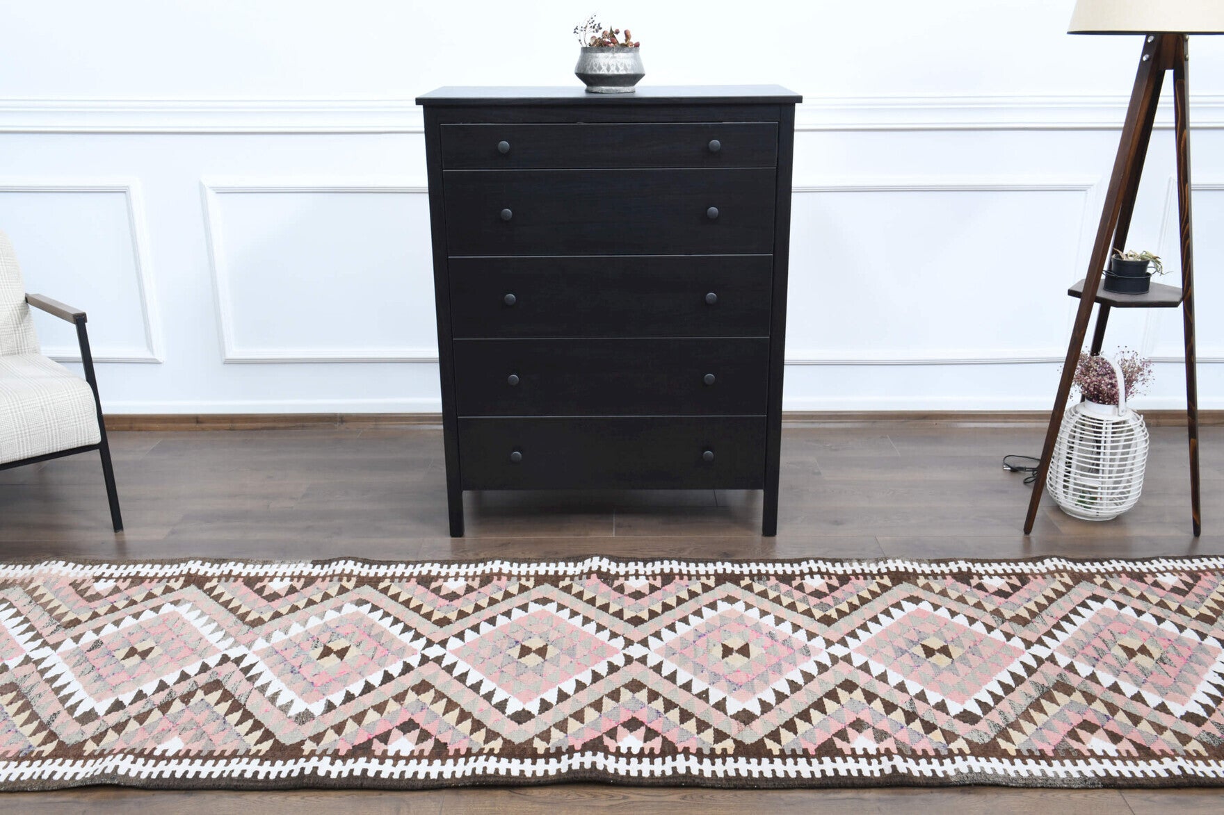 89x368 cm vintage Anatolian kilim rug – Ioniachoria, flatweave, wool