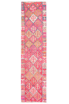 Pink Ikat Turkish Runner Rug