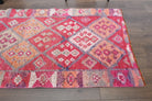 Pink Ikat Turkish Runner Rug
