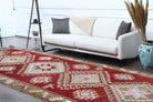 Wide Long Red Turkish Oushak Runner Rug