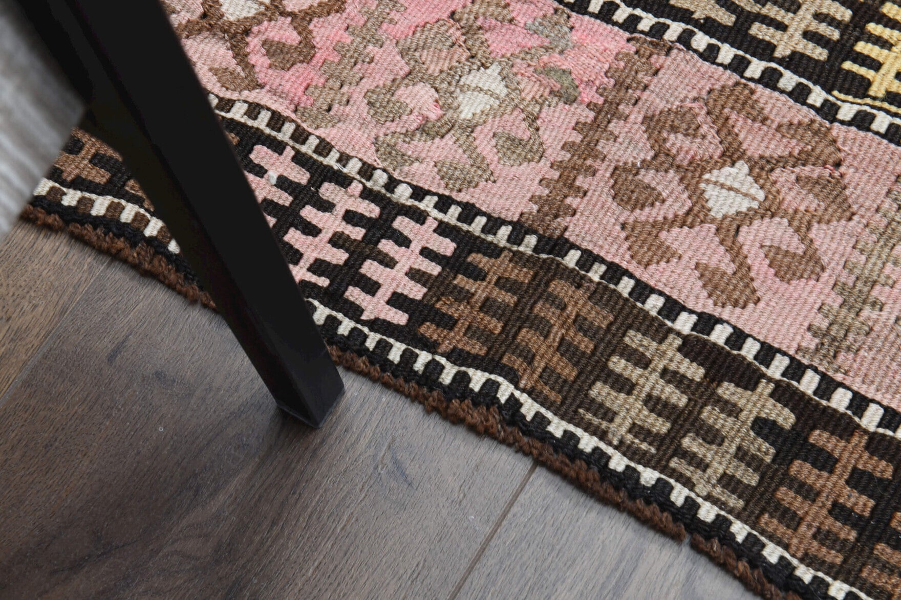 Handwoven flatweave wool kilim from Anatolia, Turkey – Turkish Wide Kilim Rug 5'3" x 13'