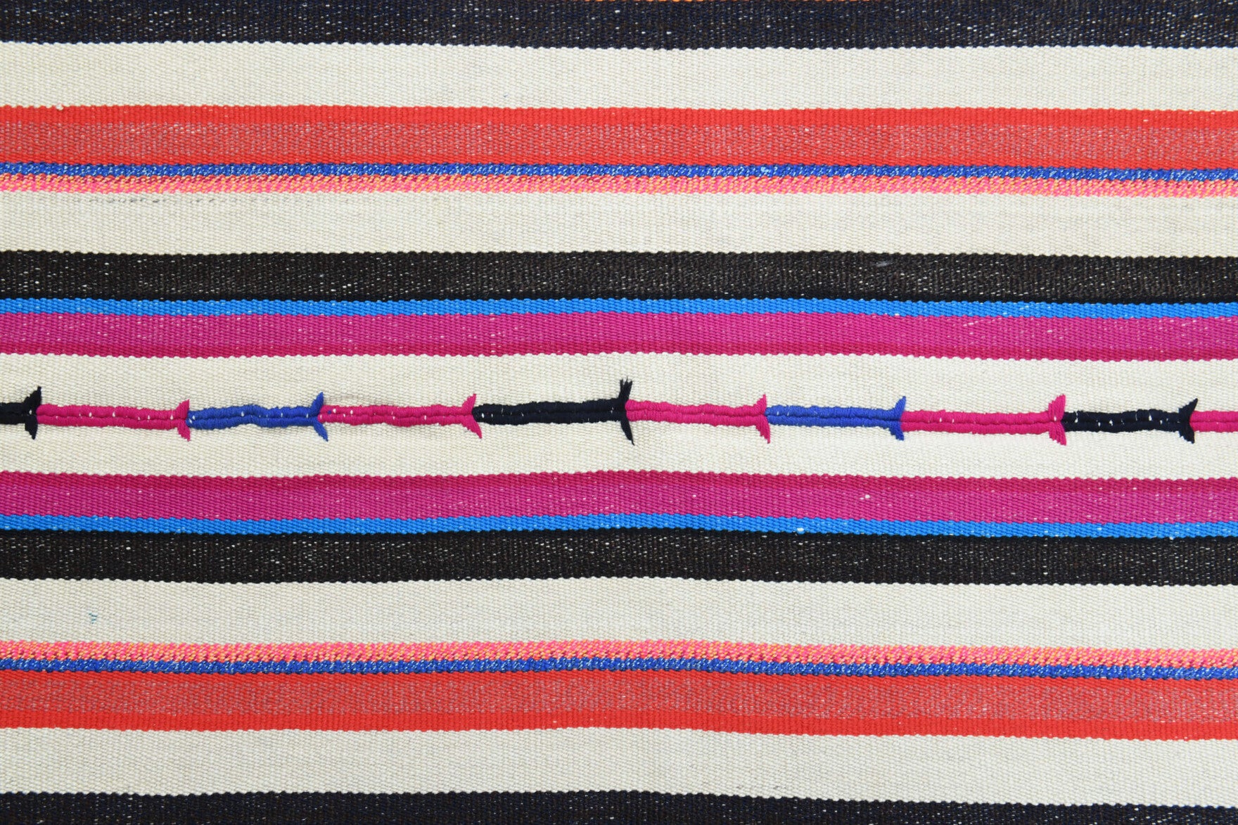 Authentic Anatolian vintage kilim rug (1960s) with striped design – one-of-a-kind at Fame Rugs