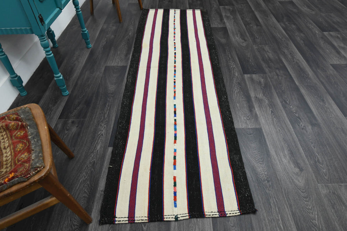 Striped Turkish Kilim Runner Rug