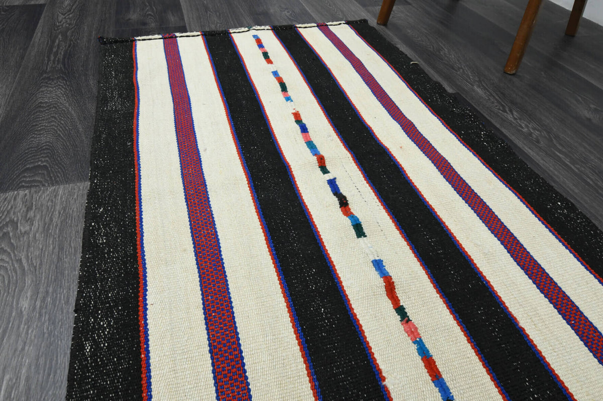 Striped Turkish Kilim Runner Rug