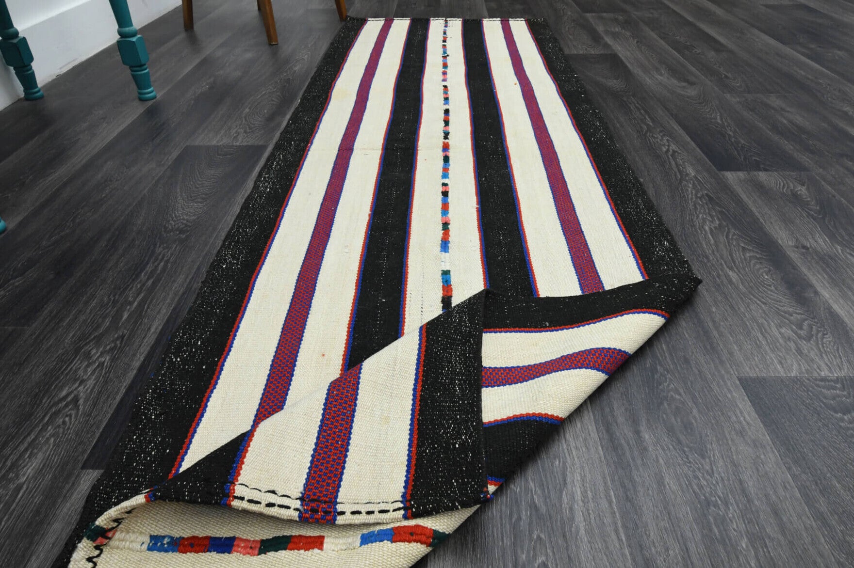 Striped Turkish Kilim Runner Rug