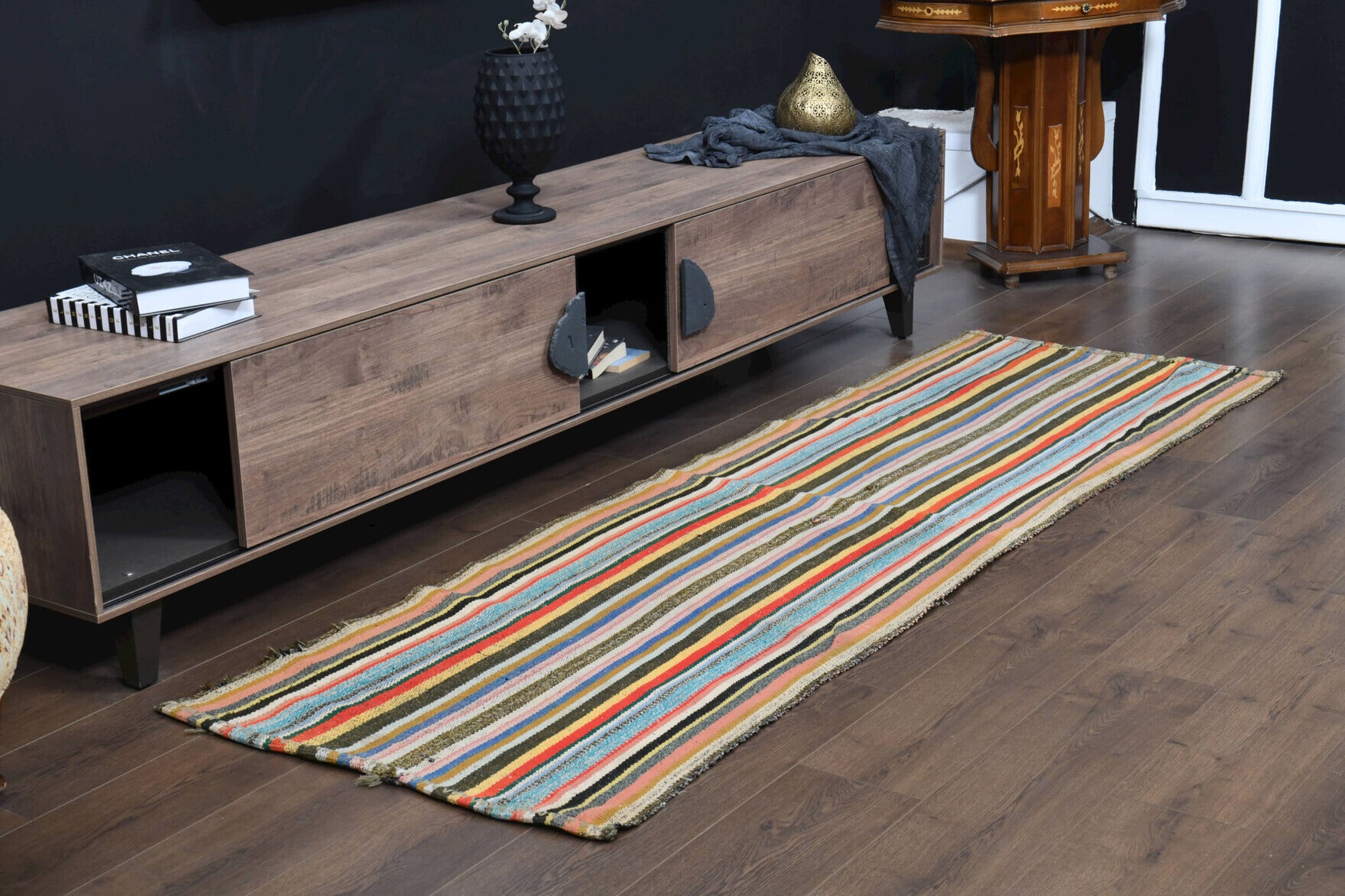 79x243 cm vintage Anatolian kilim rug – Hazanihal, flatweave, wool