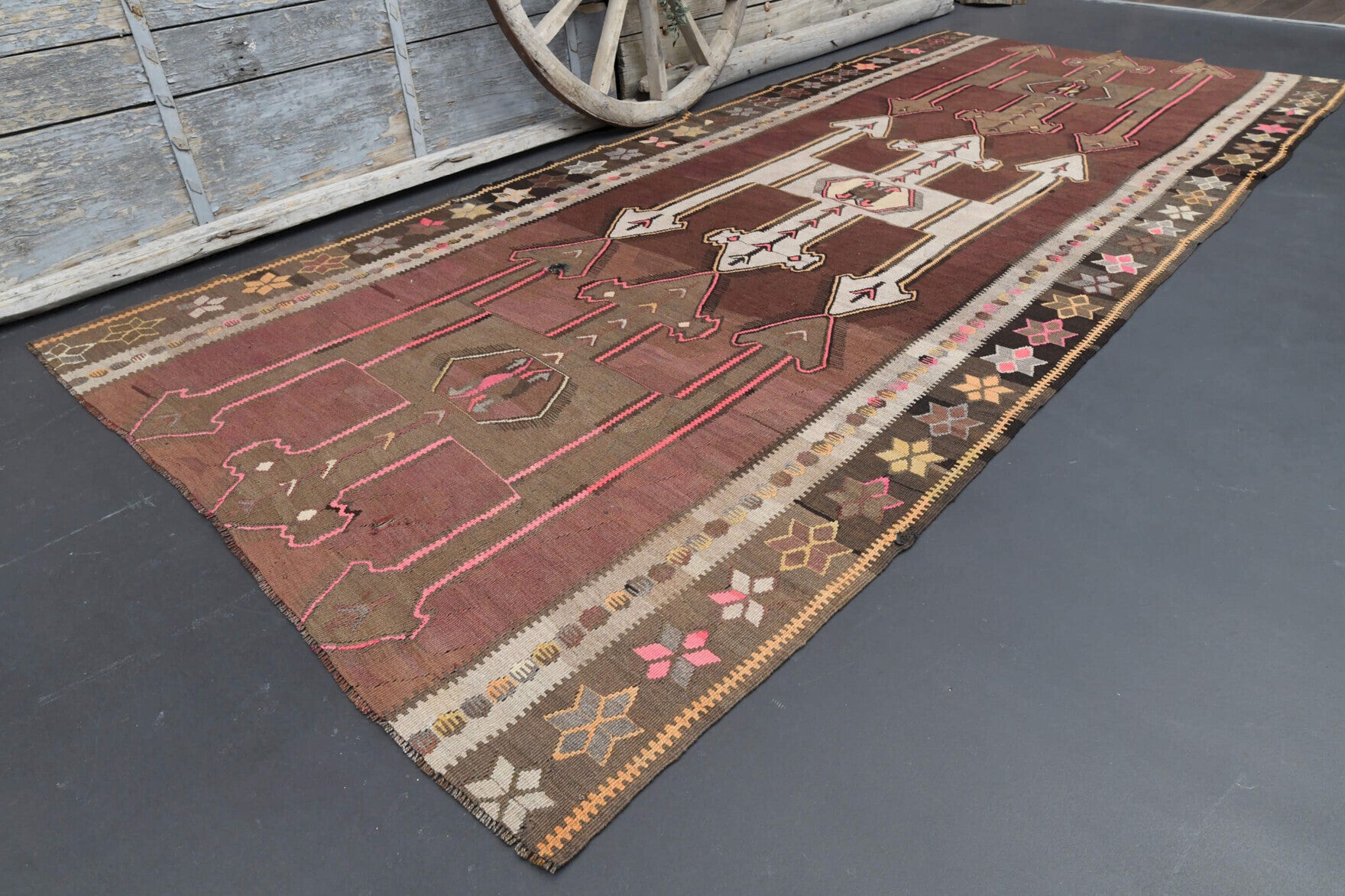 Turkish Vintage Kilim Runner Rug