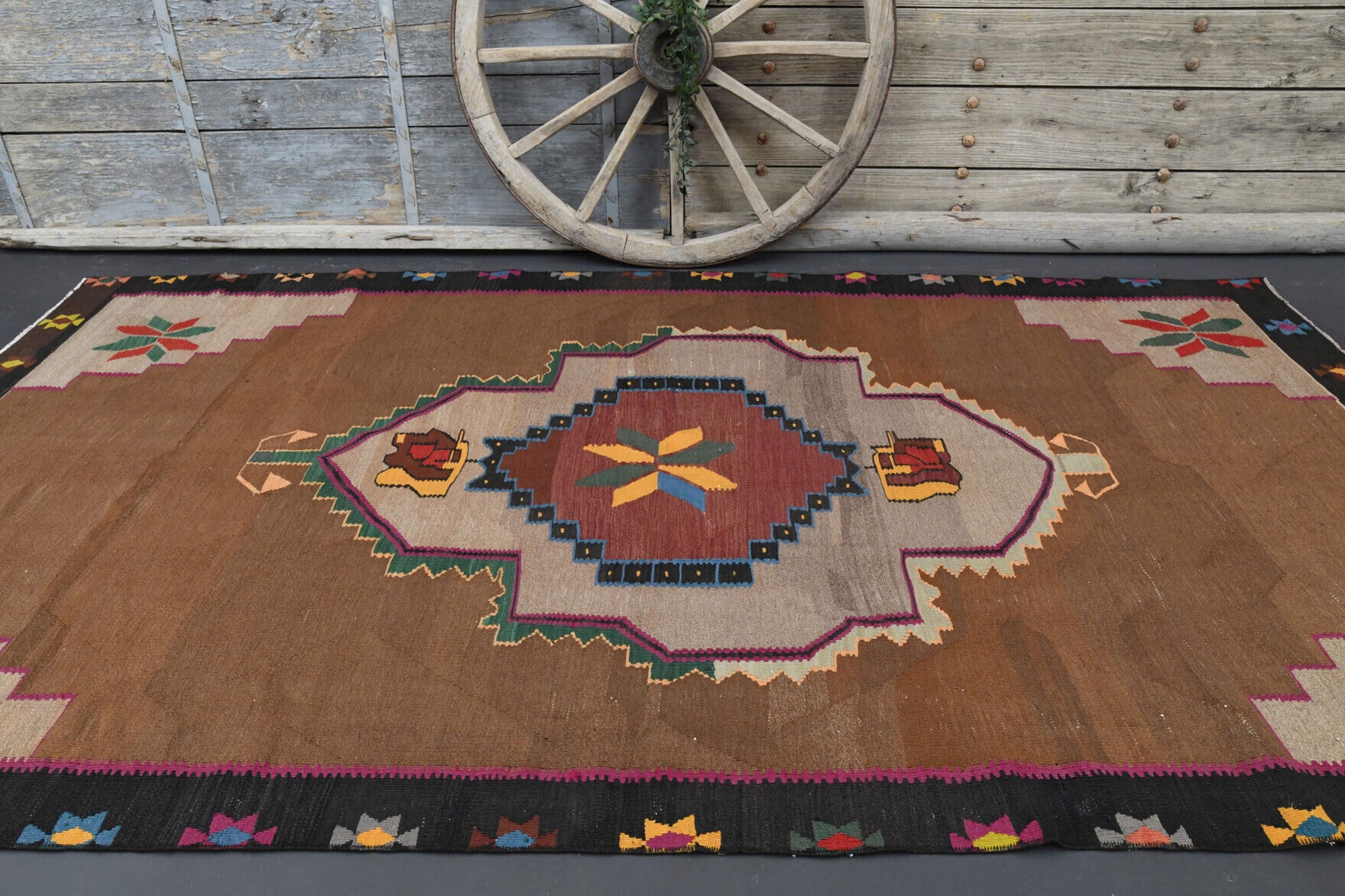 180x345 cm vintage Anatolian kilim rug – Alevcihan, flatweave, wool