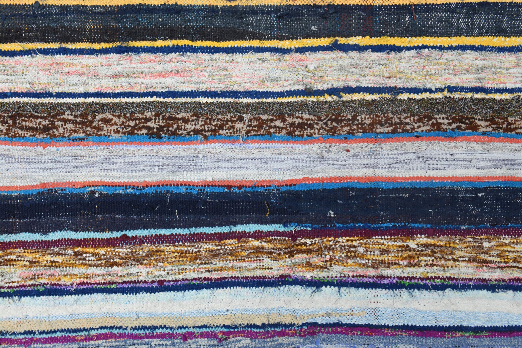 Colorful Striped Vintage Kilim Organic Kids Room Rug