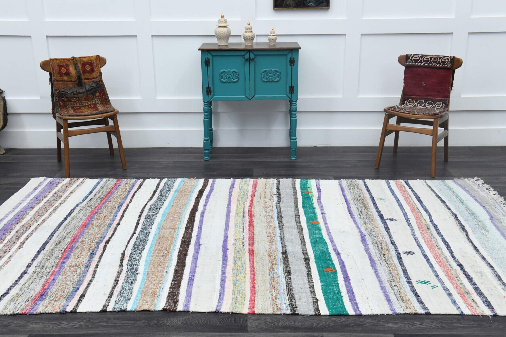 One-of-a-kind 1960s Anatolian vintage kilim rug in wool, 6'1" x 10'7"