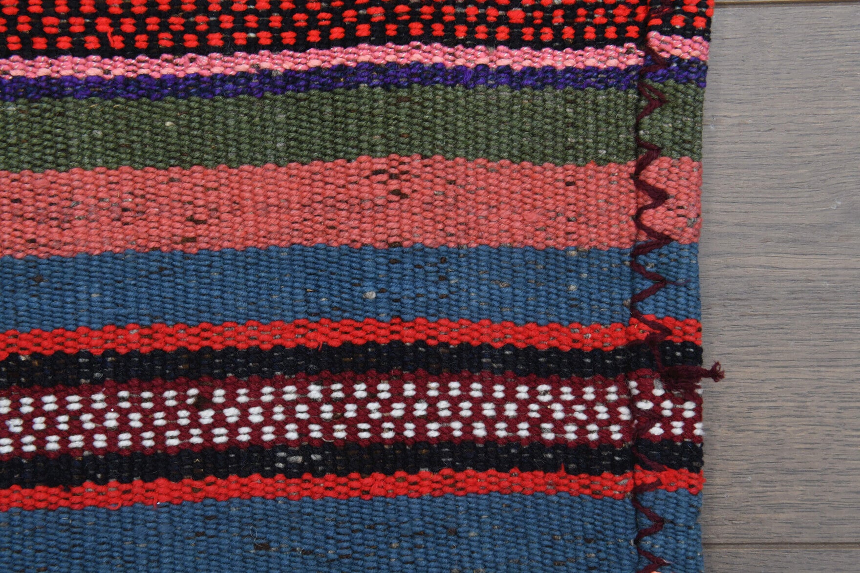 One-of-a-kind 1960s Anatolian vintage kilim rug in wool, 5'11" x 8'3"