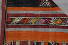 Aglaogena kilim: 1960s handwoven flatweave Anatolian kilim with oriental motifs