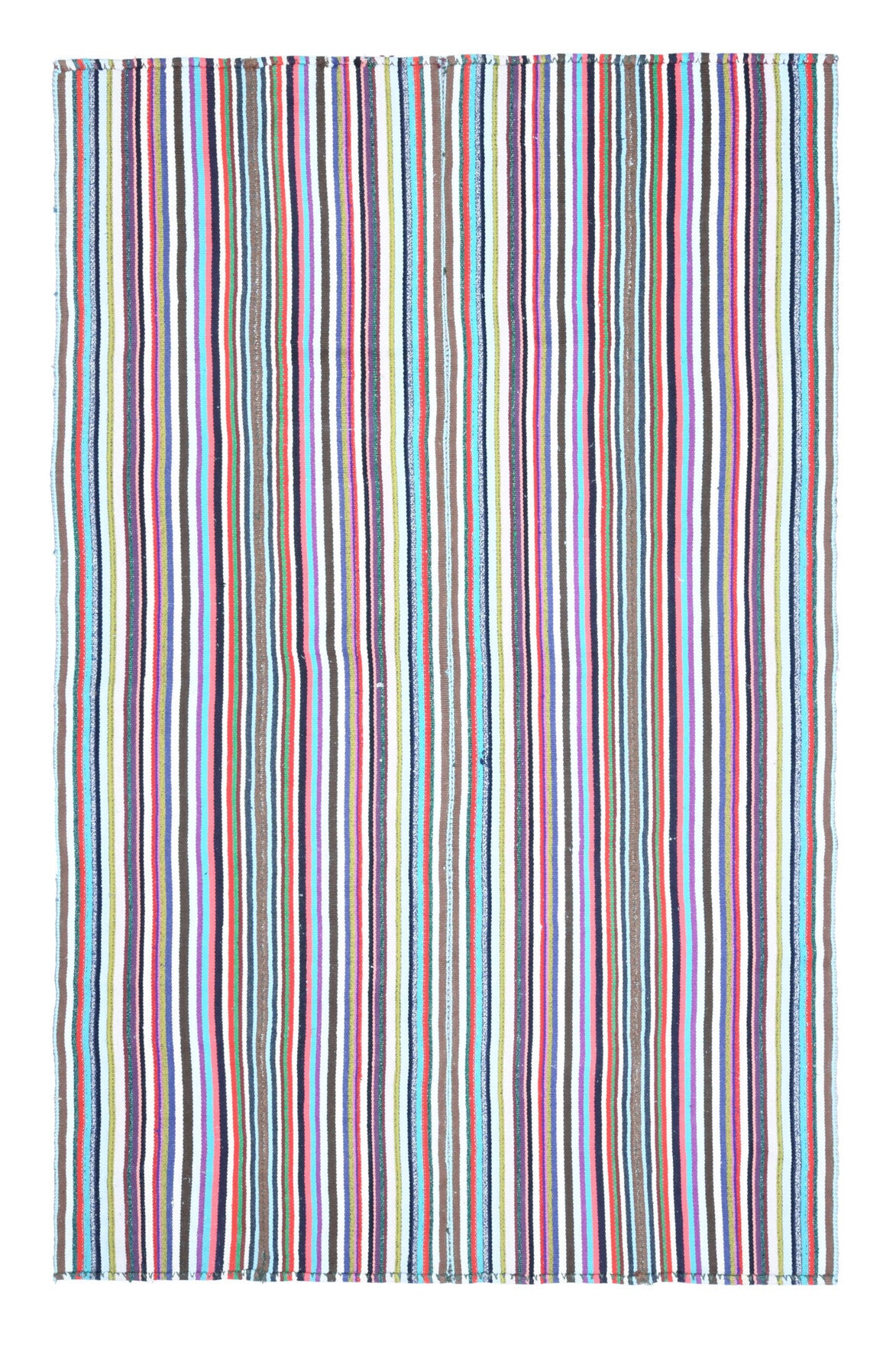 Colorful Flatweave Striped Rug