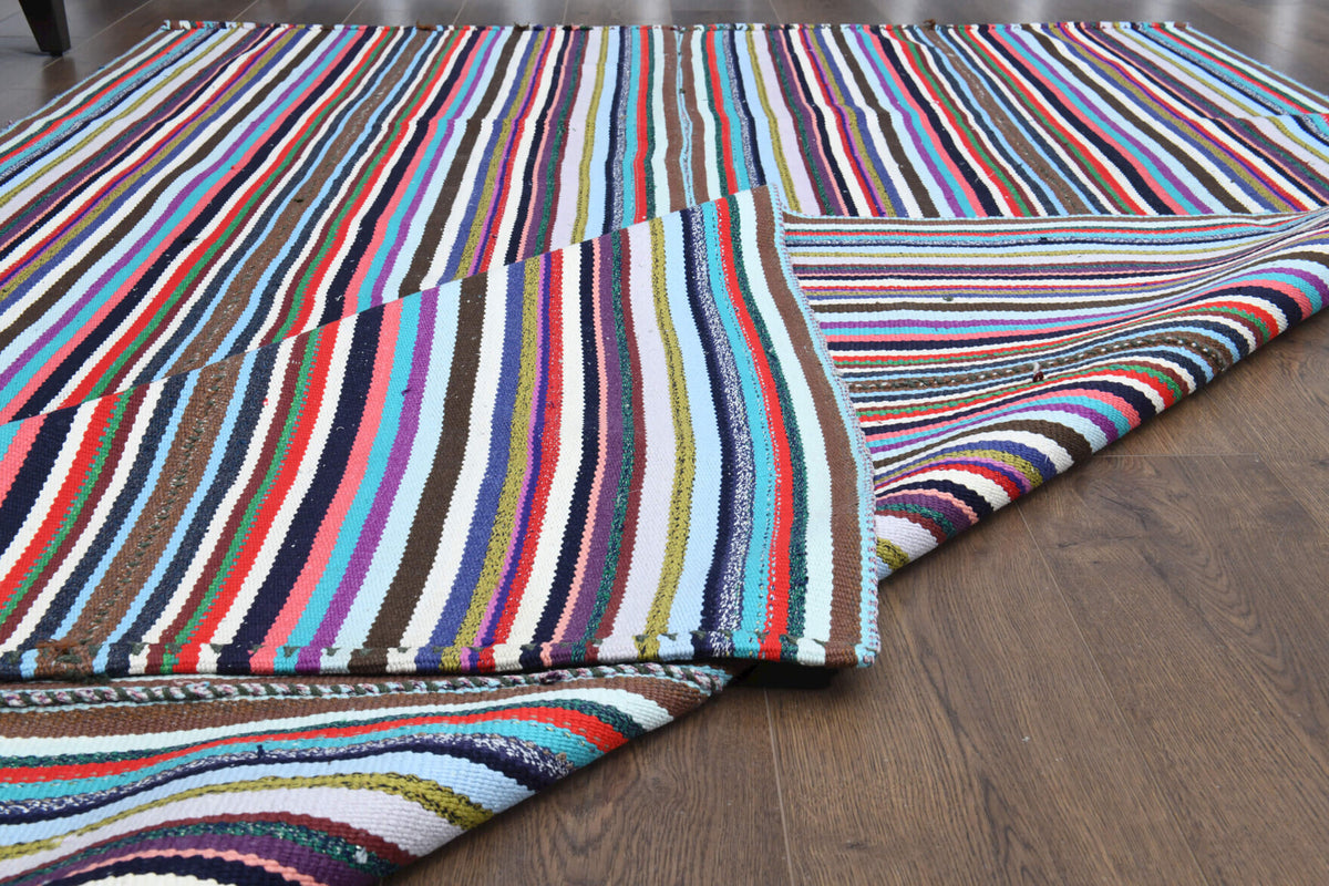 One-of-a-kind 1960s Anatolian vintage kilim rug in wool, 6' x 9'1"