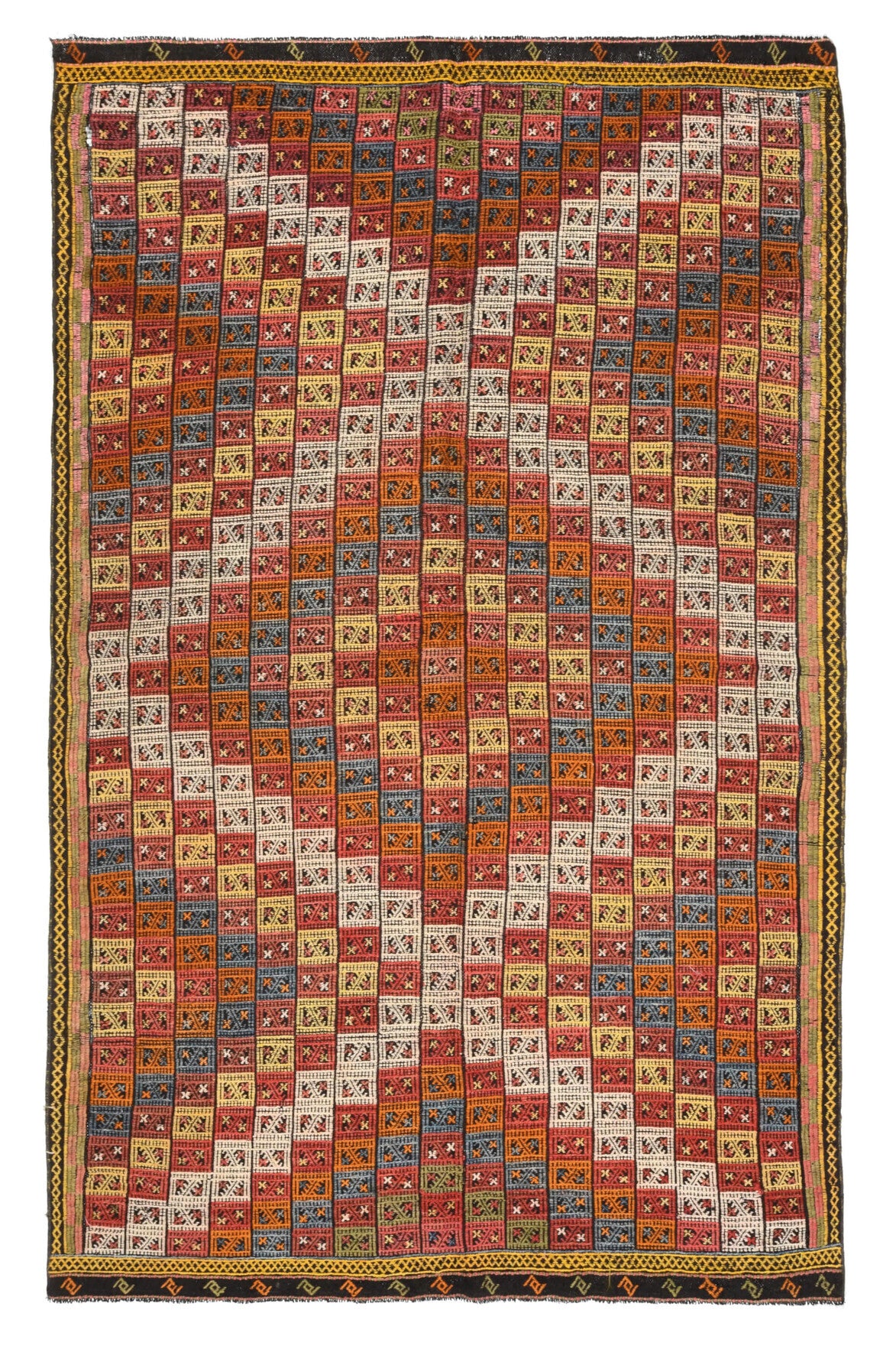 Turkish Vintage Area Kilim Rug