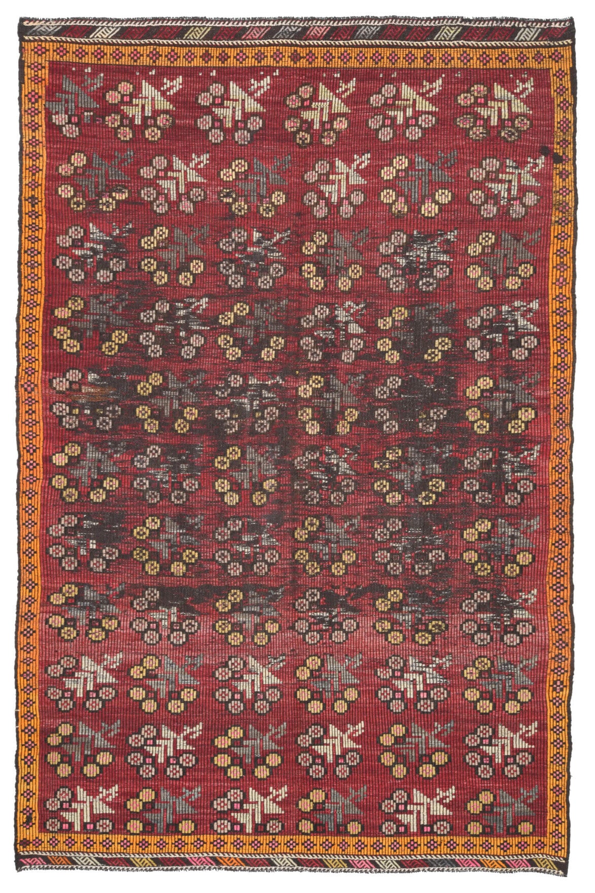 Turkish Vintage Area Kilim Rug