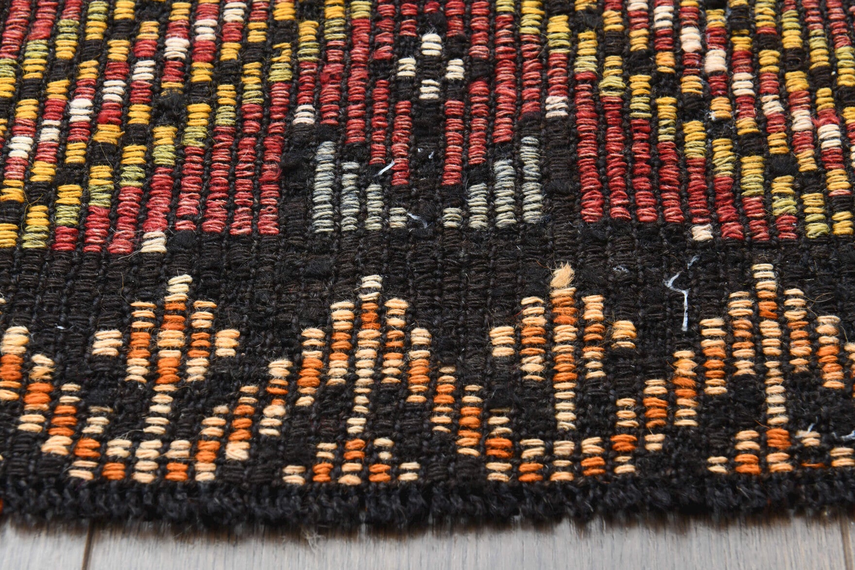One-of-a-kind 1960s Anatolian vintage kilim rug in wool, 5'5" x 10'3"