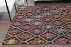 Gamze kilim: 1960s handwoven flatweave Anatolian kilim with ikat motifs