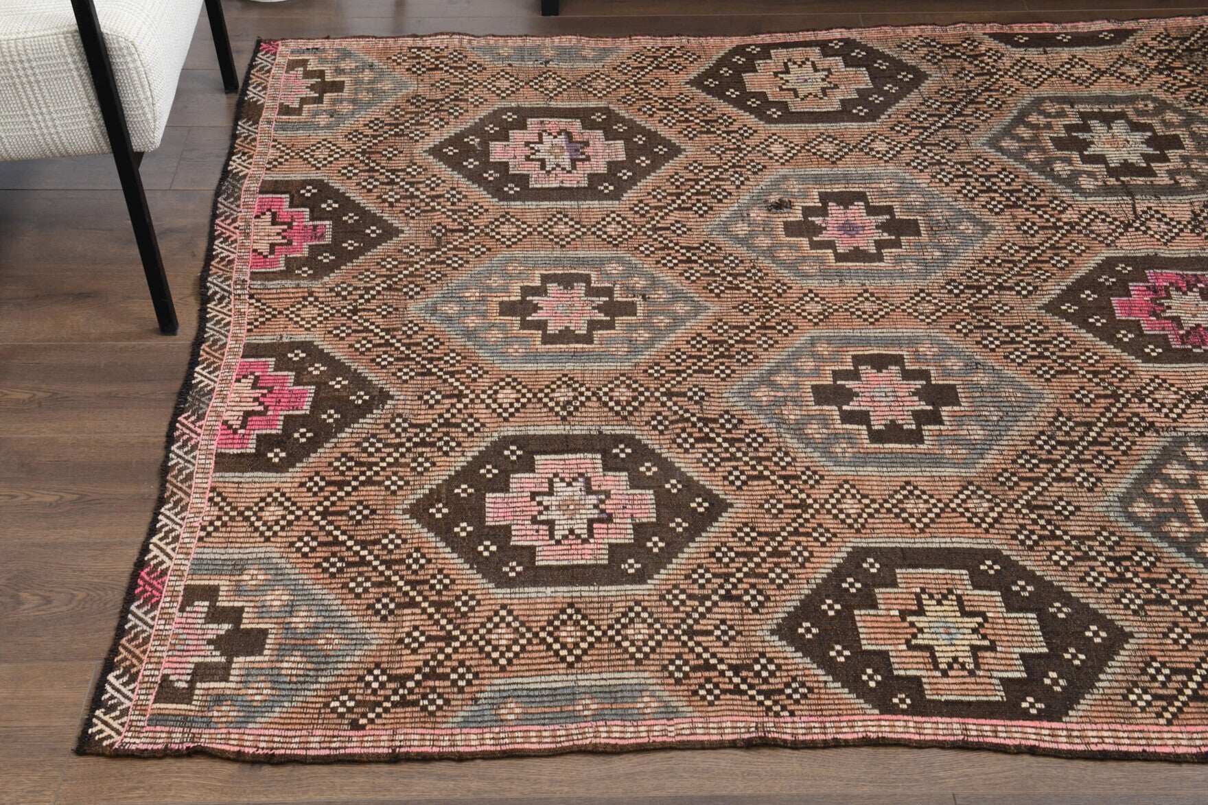 Turkish Vintage Area Kilim Rug