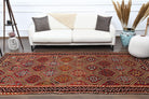 Kydophyllis – vintage ikat kilim for living room or bedroom, 5'2" x 10'4" (157x316 cm)