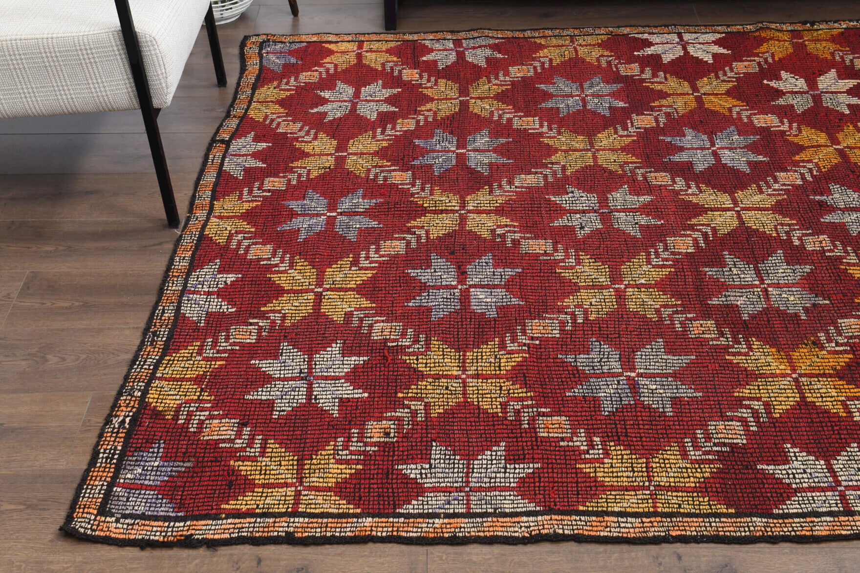 Turkish Vintage Area Kilim Rug
