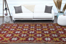 Firuzdeniz – vintage ikat kilim for living room or bedroom, 5'6" x 9'10" (168x300 cm)