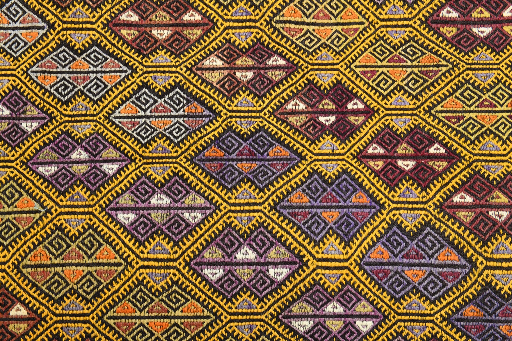Turkish Vintage Area Kilim Rug