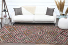 Mercankusa – vintage ikat kilim for living room or bedroom, 4'7" x 9'6" (140x289 cm)