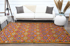 Handwoven flatweave wool kilim from Anatolia, Turkey – Turkish Vintage Area Rug 5'10" x 8'5"