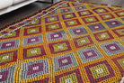 Sudenaz kilim: 1960s handwoven flatweave Anatolian kilim with ikat motifs