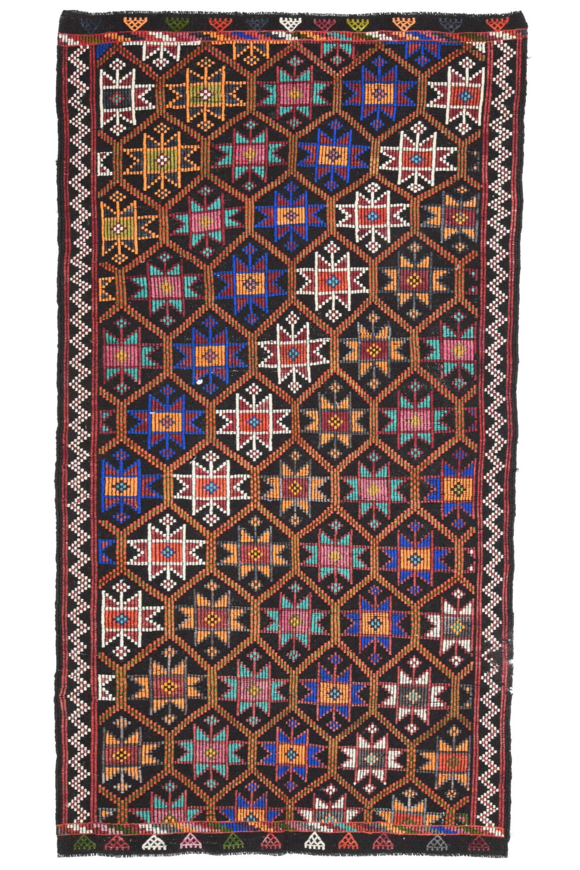 Turkish Vintage Area Kilim Rug