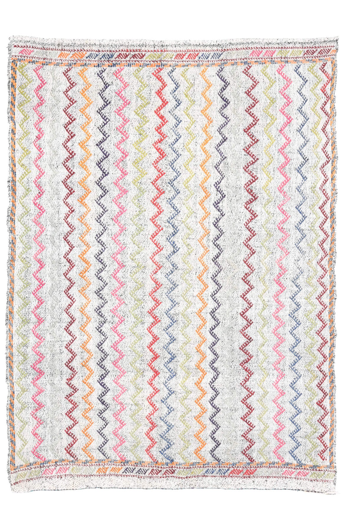Zig-Zag Flatweave Vintage Area Rug