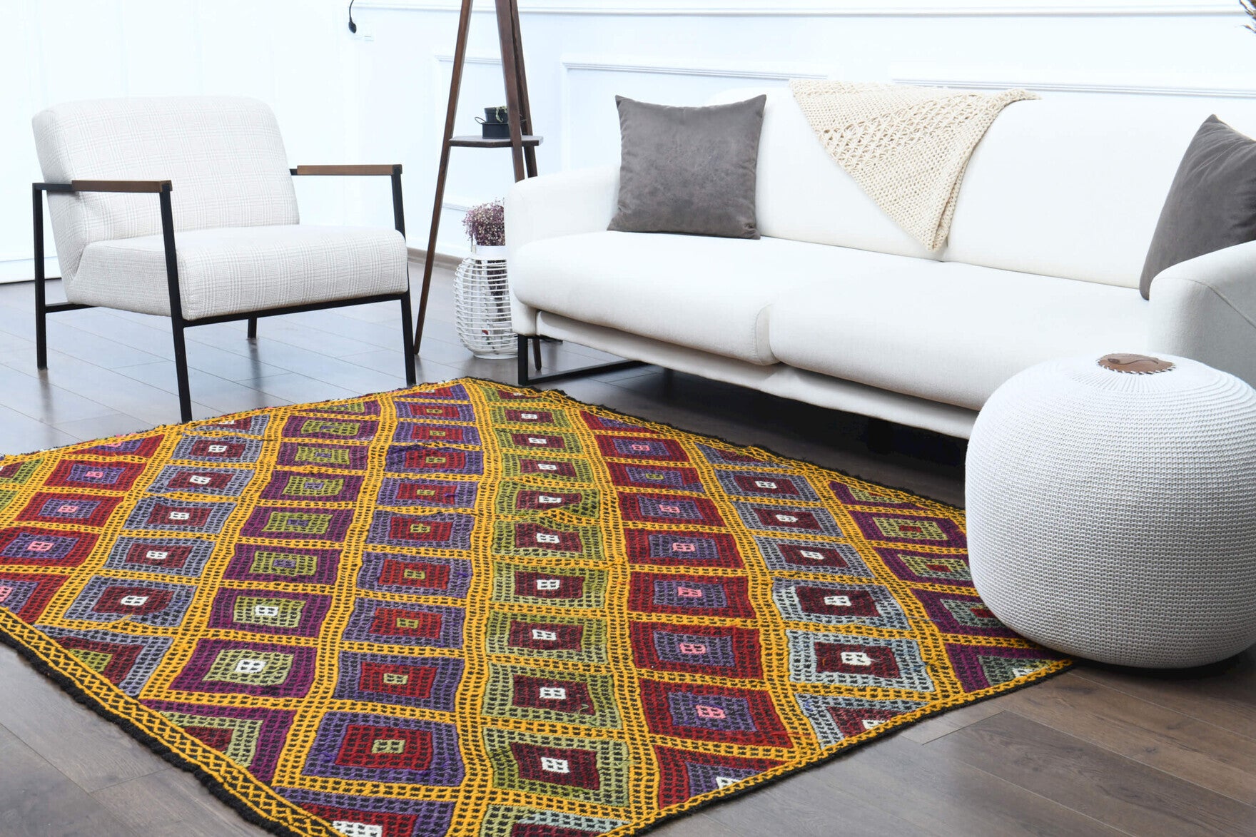 179x237 cm vintage Anatolian kilim rug – Petronia, flatweave, wool