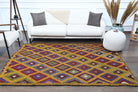 Authentic Anatolian vintage kilim rug (1960s) with ikat design – one-of-a-kind at Fame Rugs