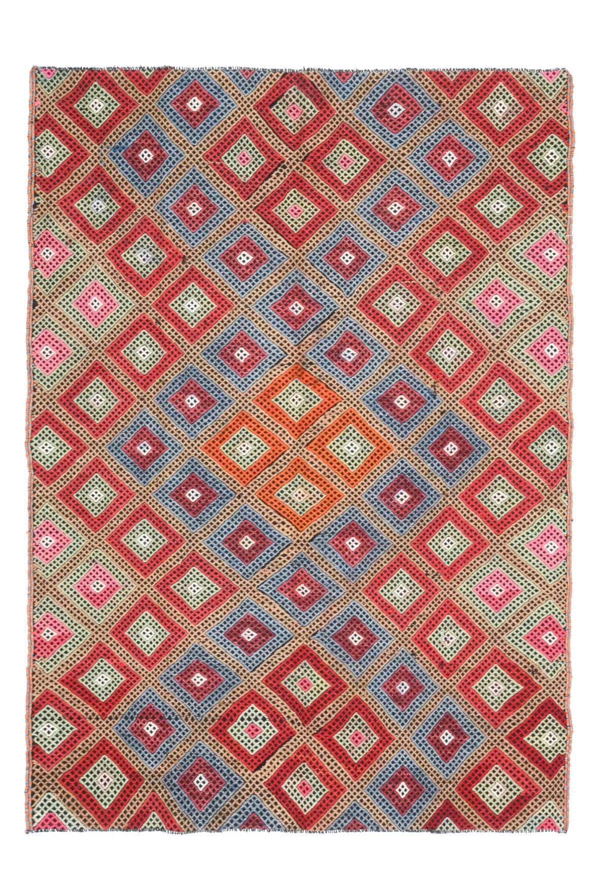 Turkish Vintage Area Kilim Rug