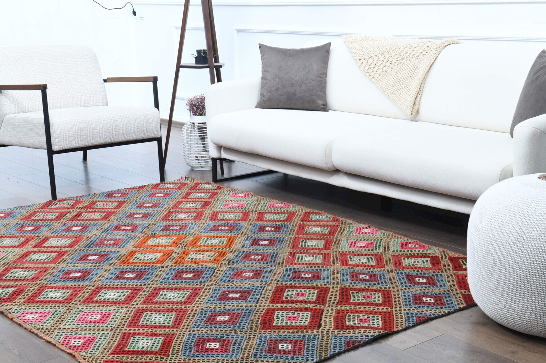 170x236 cm vintage Anatolian kilim rug – Yakutlale, flatweave, wool