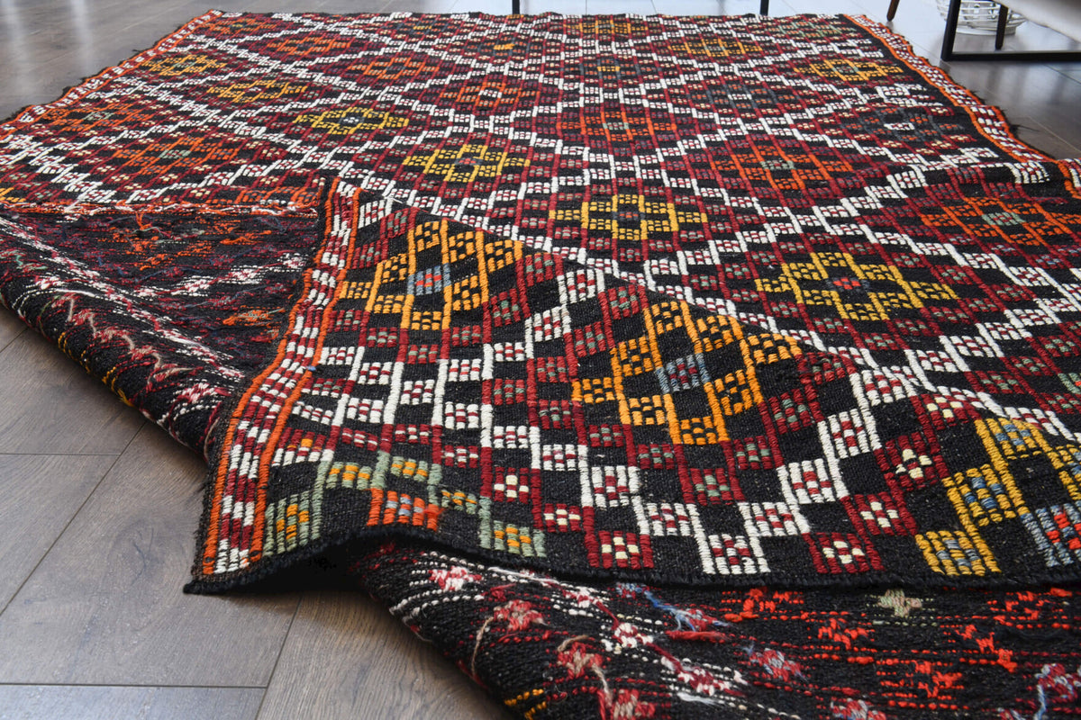 One-of-a-kind 1960s Anatolian vintage kilim rug in wool, 5'9" x 10'6"