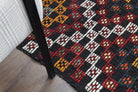Semaban kilim: 1960s handwoven flatweave Anatolian kilim with ikat motifs