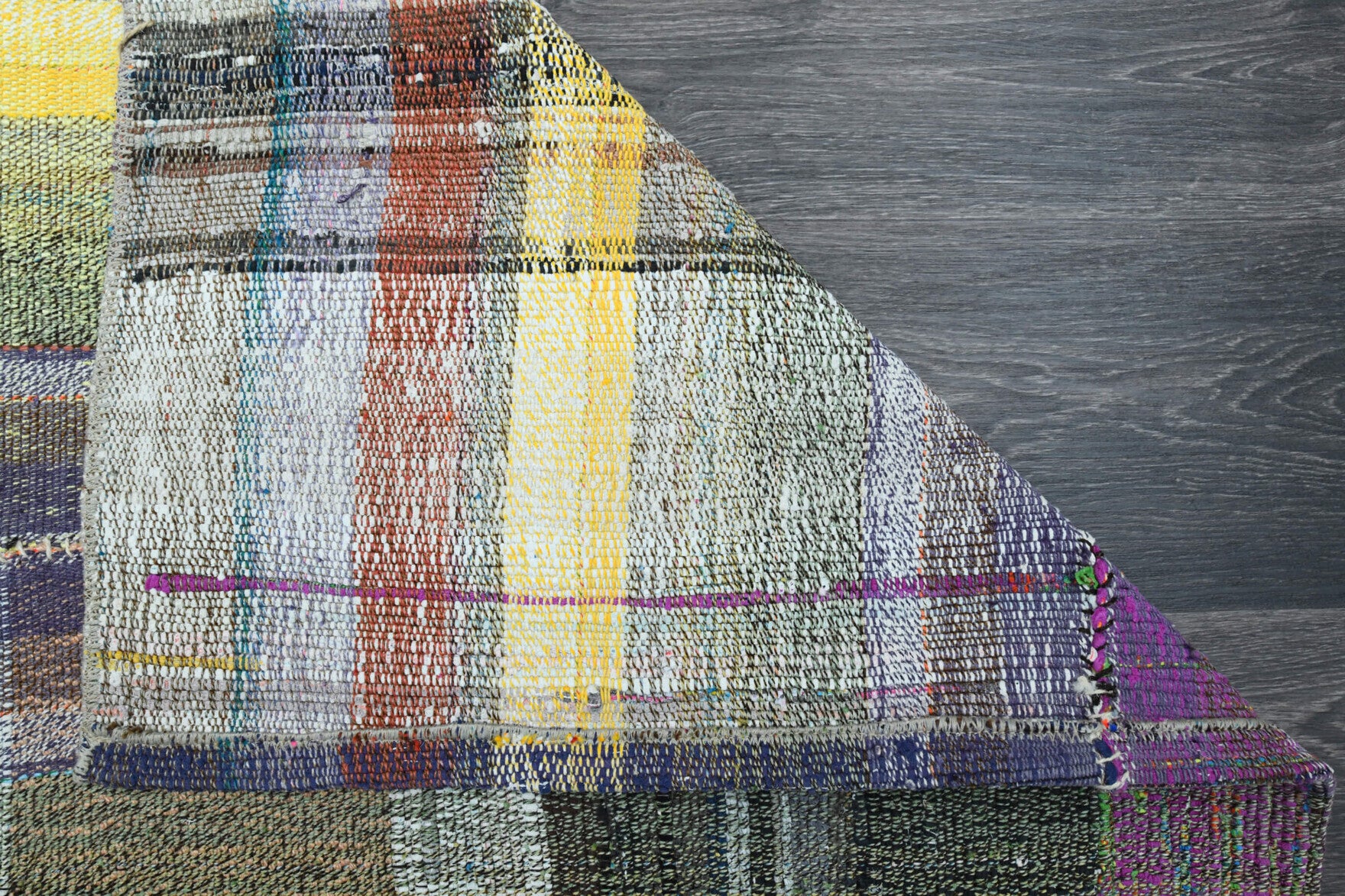 Authentic Anatolian vintage kilim rug (1960s) with patchwork design – one-of-a-kind at Fame Rugs