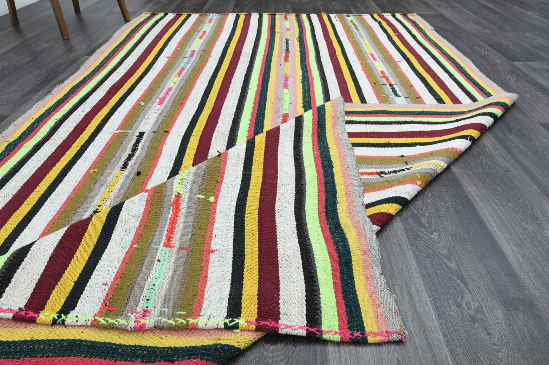 Hand-crafted Anatolian vintage kilim Zulalbike in wool, 1960s