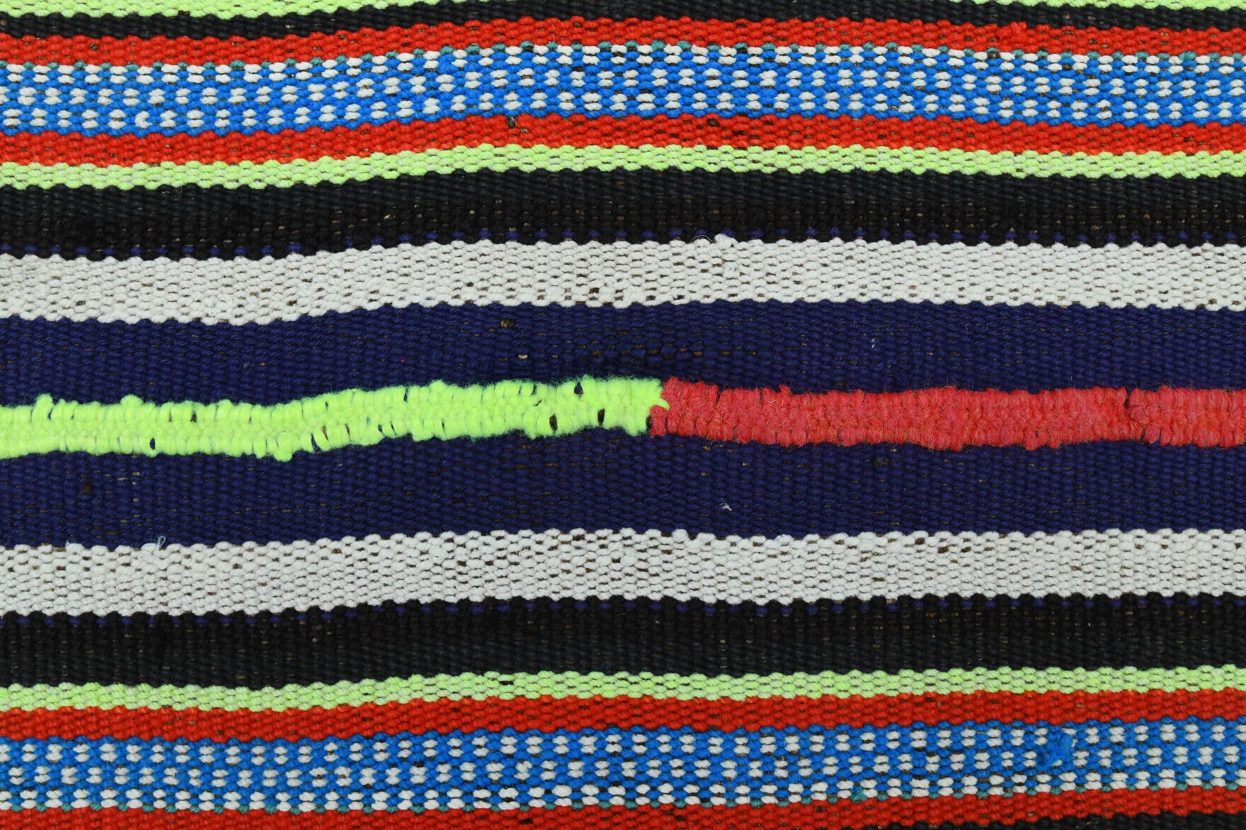 Authentic Anatolian vintage kilim rug (1960s) with striped design – one-of-a-kind at Fame Rugs