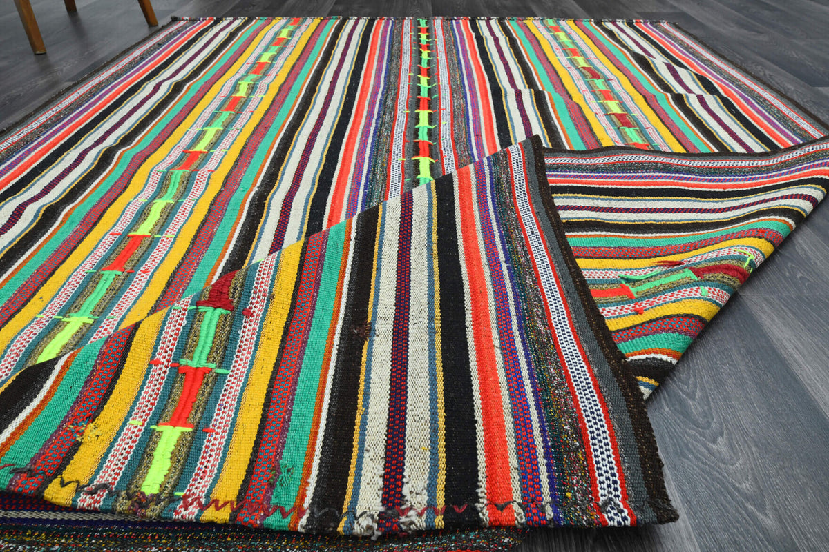 Turkish Vintage Area Kilim Rug