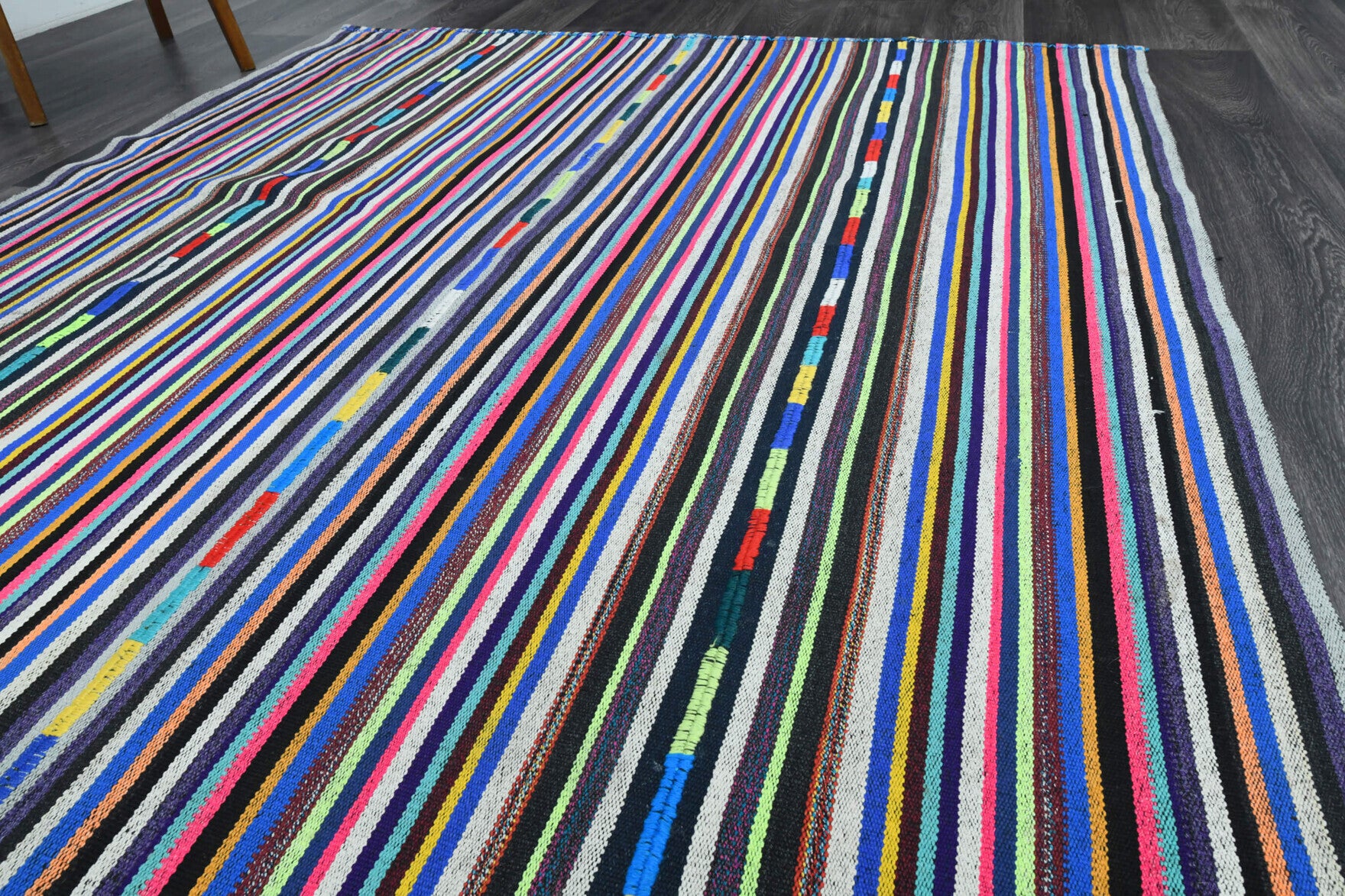 One-of-a-kind 1960s Anatolian vintage kilim rug in wool, 5'11" x 10'