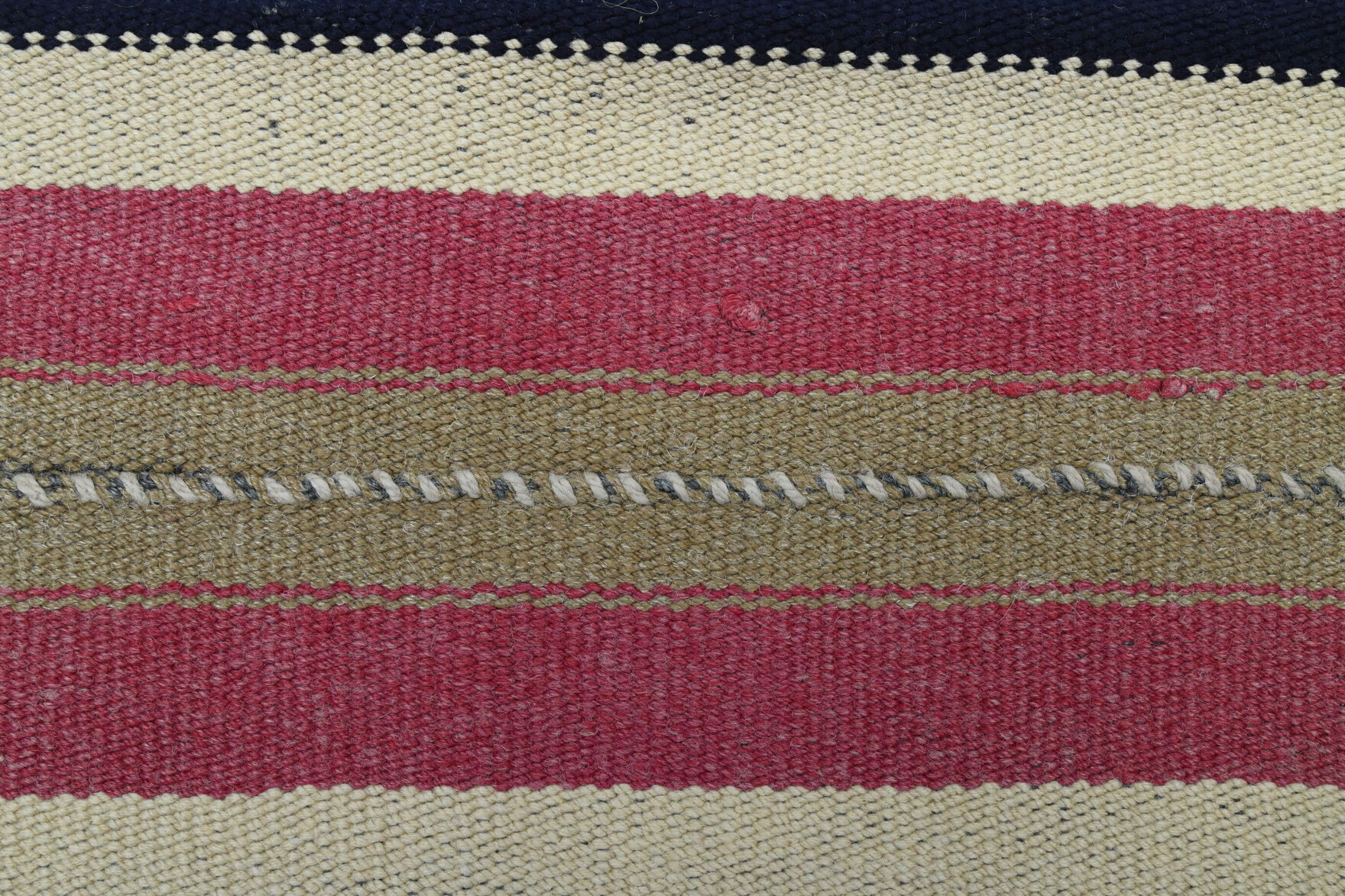 Authentic Anatolian vintage kilim rug (1960s) with striped design – one-of-a-kind at Fame Rugs