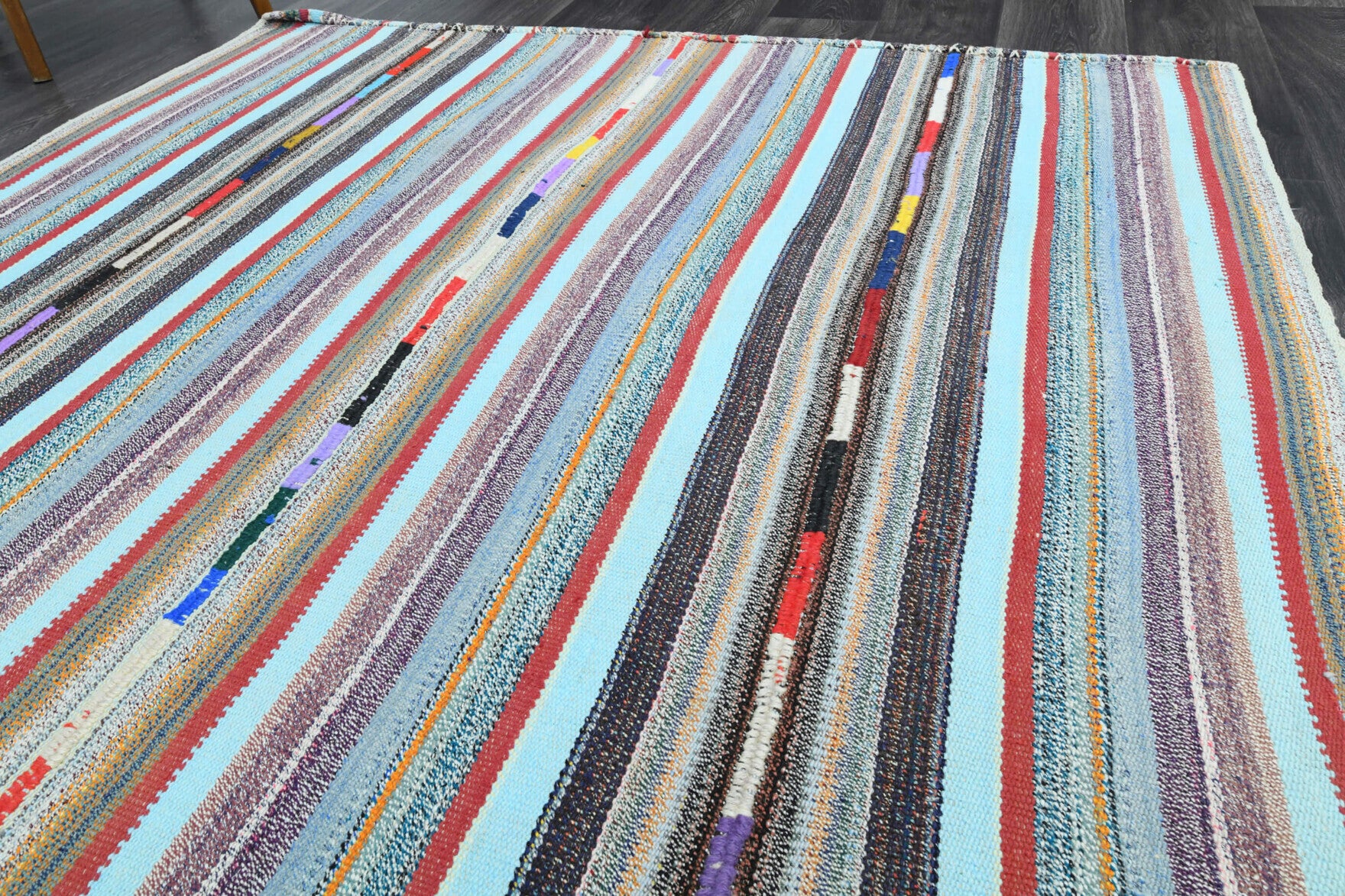One-of-a-kind 1960s Anatolian vintage kilim rug in wool, 5'9" x 8'2"