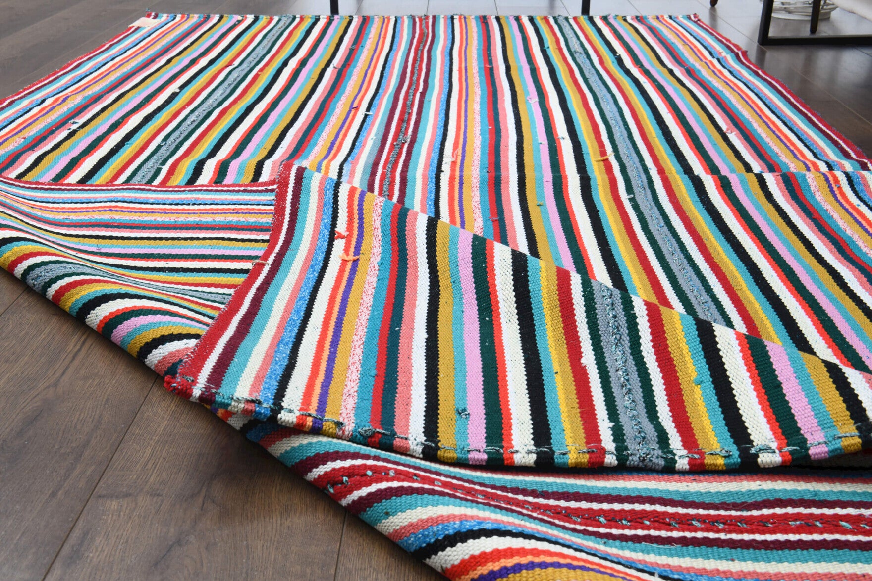 One-of-a-kind 1960s Anatolian vintage kilim rug in wool, 4'10" x 8'10"