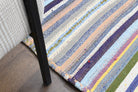 Authentic Anatolian vintage kilim rug (1960s) with striped design – one-of-a-kind at Fame Rugs
