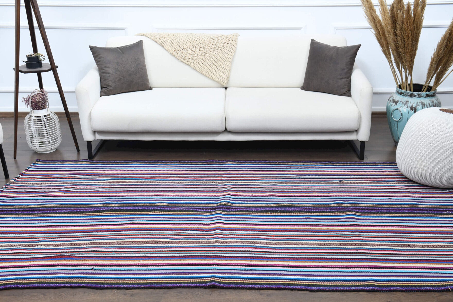 158x282 cm vintage Anatolian kilim rug – Glaucophora, flatweave, wool