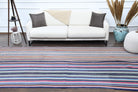 Handwoven flatweave wool kilim from Anatolia, Turkey – Turkish Vintage Striped Kilim Rug 5'8" x 11'1"