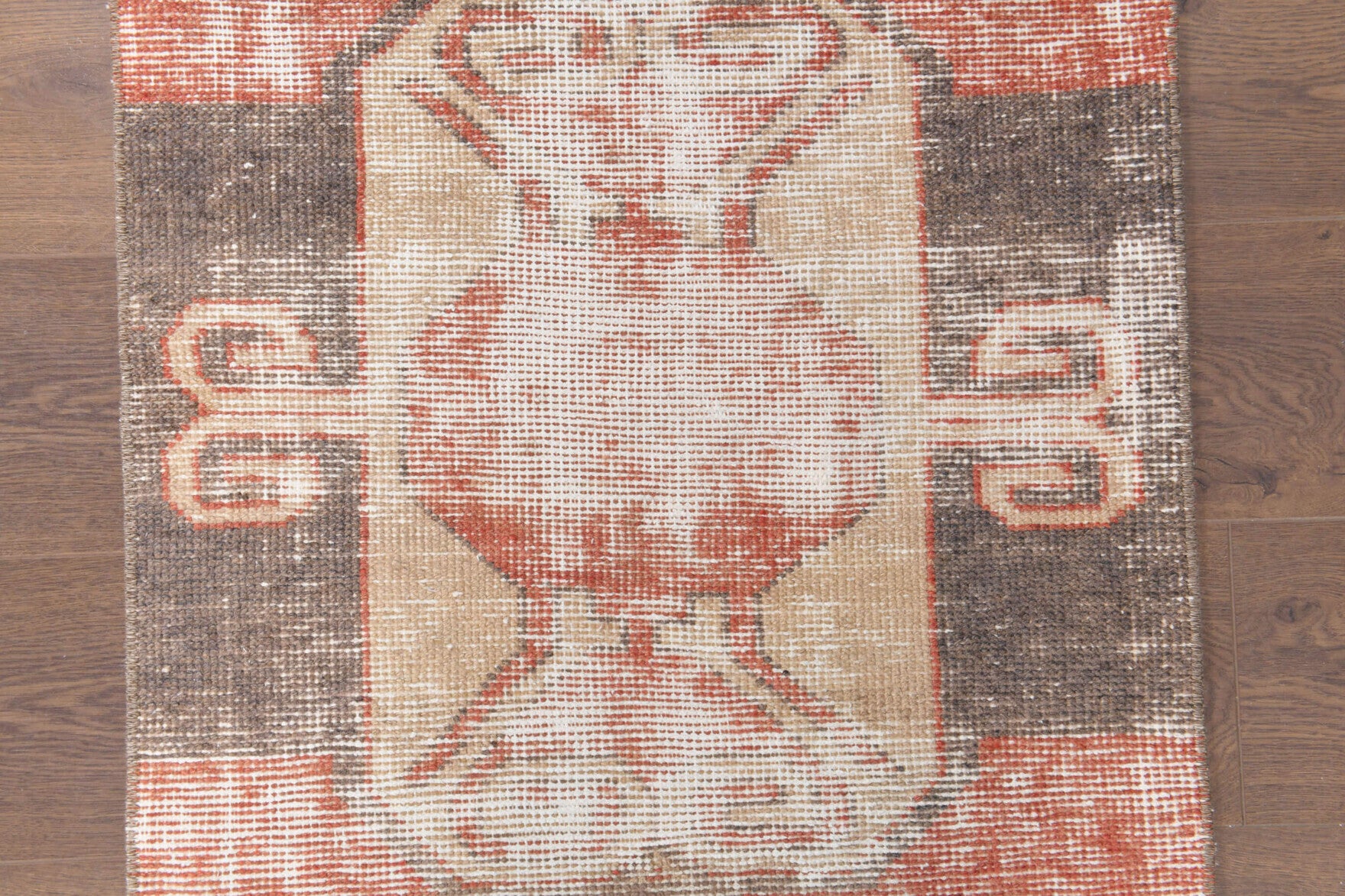 Red Vintage Oushak Runner Rug